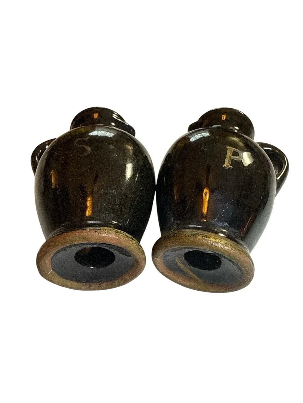 Vintage Black Pitcher Jug Salt Pepper Shaker Set Japan 3